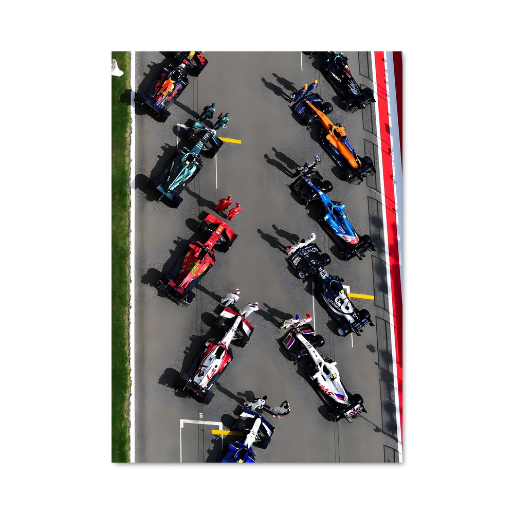 Poster L'Escadrille des Vitesses – affiche Voitures de Formule 1
